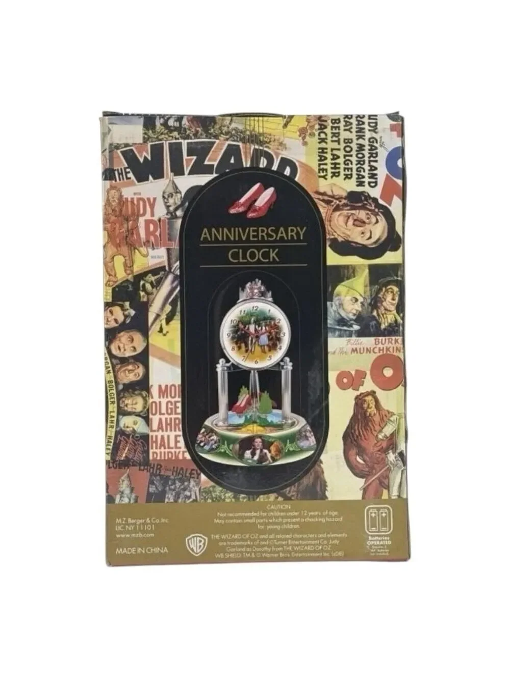 Wizard of Oz Anniversary Table Clock by MZ Berger Silver Red One Size